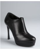 Saint Laurent Black Leather Gisele Platform Ankle Boots - Lyst