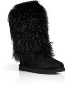 Ugg Black Classic Tall Sheepskin Cuff Boots - Lyst