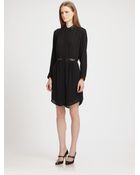 Boy by Band of Outsiders Leather Trimmed Shirt Dress - Lyst