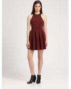 T By Alexander Wang Neoprene Pleated Dress - Lyst