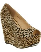 Office Witch Craft Wedge Lepoard Microsuede - Lyst