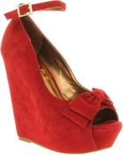 Office Wonderland Wedge Bright Red Sued - Lyst
