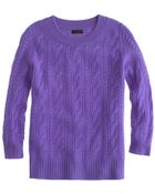 J.Crew Collection Cashmere Cable Sweater - Lyst