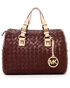 MICHAEL Michael Kors Grayson Woven Medium Satchel - Lyst