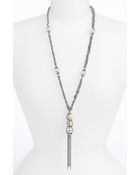 Givenchy Glass Pearl Chain Y-Necklace - Lyst