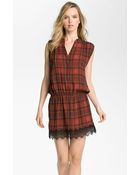 Haute Hippie Plaid Drop Waist Dress - Lyst