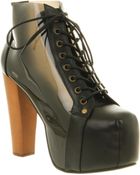 Jeffrey Campbell Cleata Ankle Platform Bt Black Leather - Lyst