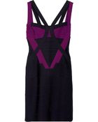 Hervé Léger Colorblock Cutout Bandage Dress - Lyst