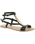 Asos Asos Freefall Leather Sandals with Trim - Lyst