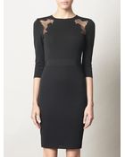 Giambattista Valli Lace Insert Knitted Dress - Lyst