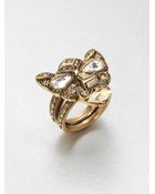 Oscar de la Renta Swarovski Crystal Panther Ring - Lyst
