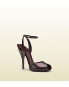 Gucci Rose Opentoe High Heel Python Sandal - Lyst