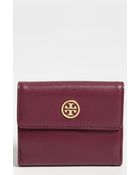 Tory Burch Robinson Double Flap French Wallet - Lyst
