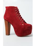 Jeffrey Campbell The Lita Shoe in Wine Suede - Lyst