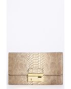 Michael Kors Gia Python Embossed Leather Clutch - Lyst