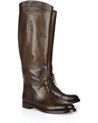 Gucci Laceup Leather Riding Boots - Lyst
