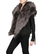 Rick Owens Revesible Fur and Fleece Sweatshirt - Lyst