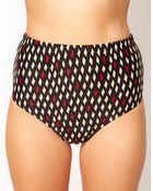 French Connection Diamond High Waisted Bikini Bottom - Lyst