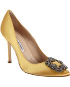 Manolo Blahnik Crystal-Embellished Hangisi Pumps - Lyst