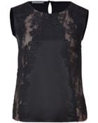 Alberta Ferretti Silk Lace Top - Lyst