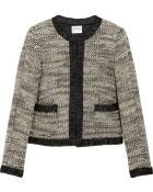 Armani Satin Trimmed Bouclé Wool Blend Jacket - Lyst