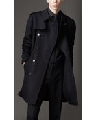 Burberry Mid-Length Cotton Gabardine Trench Coat - Lyst