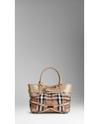 Burberry Medium Bridle House Check Tote Bag - Lyst