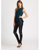 Elizabeth And James Yumi Silk Peplum Top - Lyst