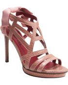 Lanvin Snakeskin Platform Cage Sandal - Lyst