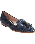 Miu Miu Glitter Tassel Loafer - Lyst