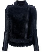 Muubaa Shearling Biker Jacket - Lyst