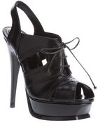 Saint Laurent Tribute Laceup Sandal - Lyst
