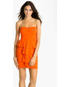 Jill Stuart Strapless Ruched Silk Chiffon Dress - Lyst
