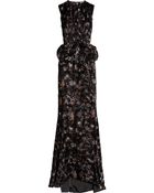 Bottega Veneta Floralprint Velvet Gown - Lyst