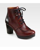 Chie Mihara Bicolor Leather Laceup Ankle Boots - Lyst