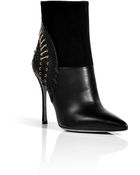 Sergio Rossi Black Leather and Suede Booties - Lyst