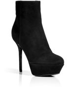 Sergio Rossi Black Suede Platform Booties - Lyst