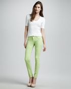 Bleu Lab Detour Reversible Denim Leggings Kiwi - Lyst