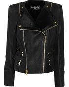 Balmain Shearling Biker Jacket - Lyst