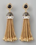 Rachel Zoe Rhinestone Tassel Drop Earrings - Lyst