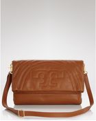 Tory Burch Messenger Stitched Logo Foldover - Lyst