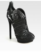 B Brian Atwood Artistic Suede Patent Leather Ankle Boots - Lyst