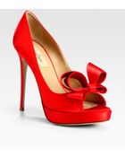 Valentino Satin Couture Bow Pumps - Lyst
