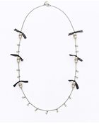 Ann Taylor Pave Bow Pearlized Necklace - Lyst