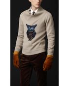 Burberry Prorsum Owl Detail Cashmere Sweater - Lyst