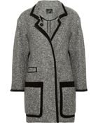 Isabel Marant Khan Suede Trimmed Bouclé Wool Blend Coat - Lyst