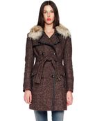 Michael Kors Double-Breasted Tweed Coat - Lyst