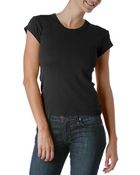 Michael Stars 1x1 Rib Cap Sleeve Crew Neck Tee - Lyst