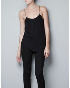 Zara Pleated Top - Lyst