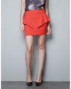 Zara Peplum Skirt - Lyst
